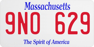 MA license plate 9NO629