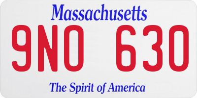 MA license plate 9NO630