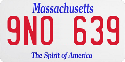 MA license plate 9NO639