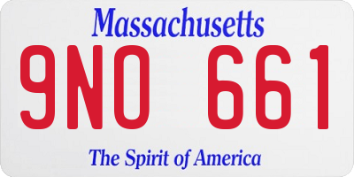 MA license plate 9NO661