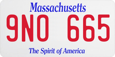 MA license plate 9NO665