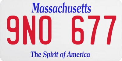 MA license plate 9NO677