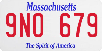 MA license plate 9NO679