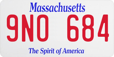 MA license plate 9NO684