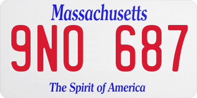 MA license plate 9NO687