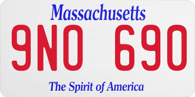 MA license plate 9NO690