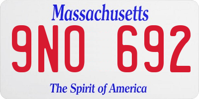 MA license plate 9NO692