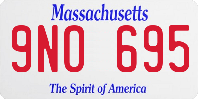 MA license plate 9NO695