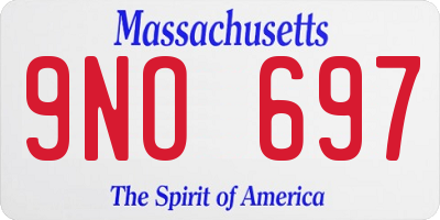 MA license plate 9NO697