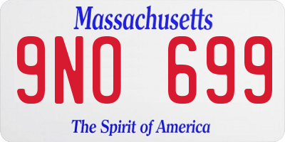 MA license plate 9NO699