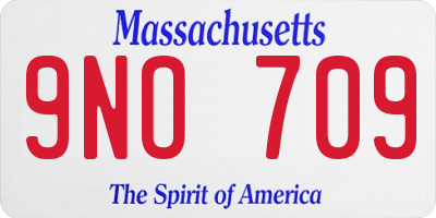 MA license plate 9NO709