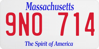 MA license plate 9NO714