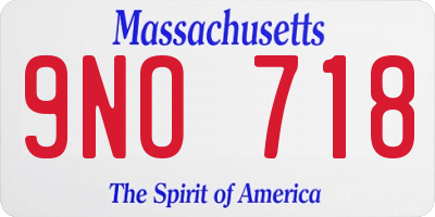 MA license plate 9NO718