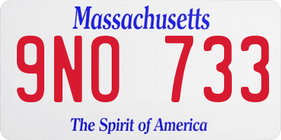 MA license plate 9NO733