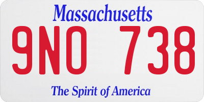 MA license plate 9NO738