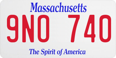MA license plate 9NO740