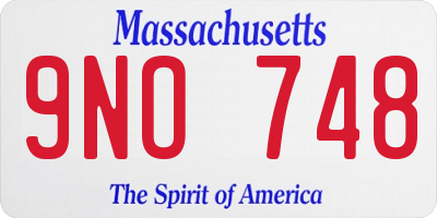 MA license plate 9NO748