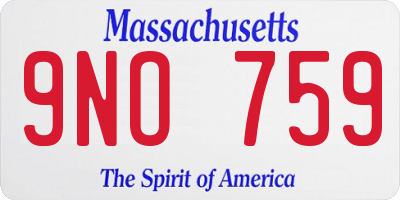 MA license plate 9NO759