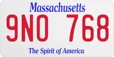 MA license plate 9NO768