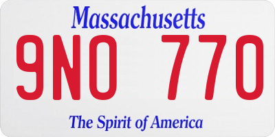 MA license plate 9NO770