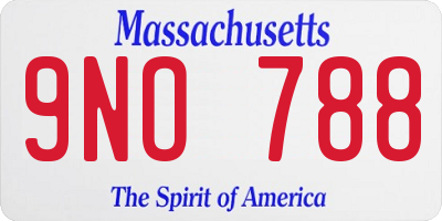 MA license plate 9NO788