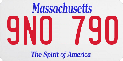 MA license plate 9NO790