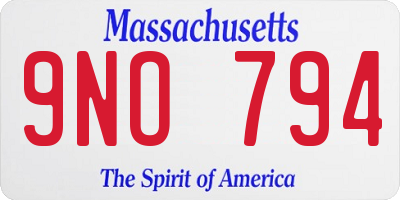 MA license plate 9NO794