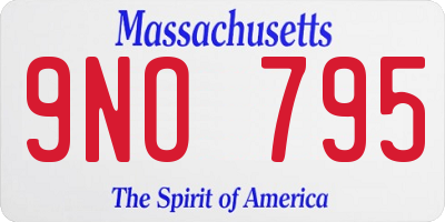 MA license plate 9NO795