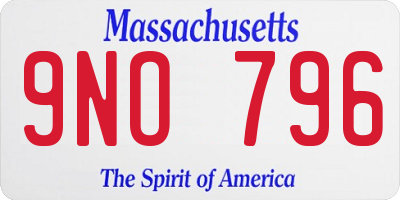 MA license plate 9NO796