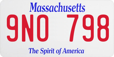 MA license plate 9NO798