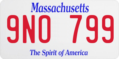 MA license plate 9NO799