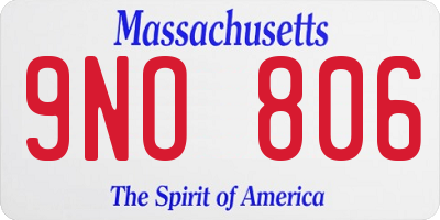MA license plate 9NO806