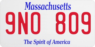 MA license plate 9NO809