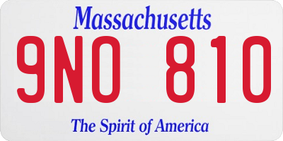 MA license plate 9NO810