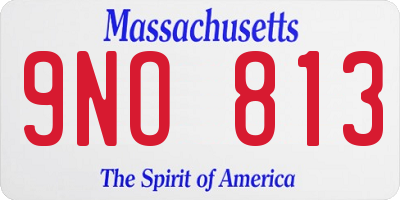 MA license plate 9NO813
