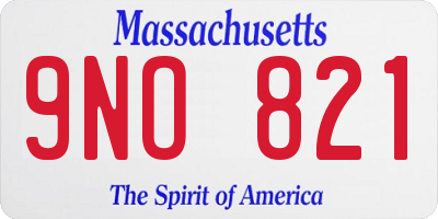 MA license plate 9NO821