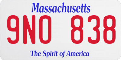 MA license plate 9NO838