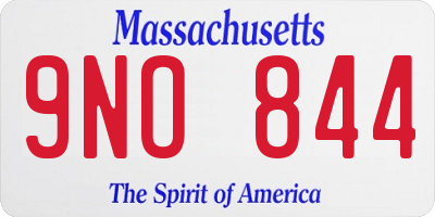 MA license plate 9NO844