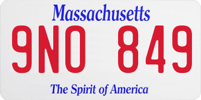 MA license plate 9NO849