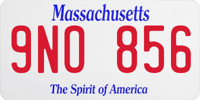 MA license plate 9NO856