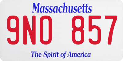 MA license plate 9NO857
