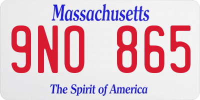 MA license plate 9NO865