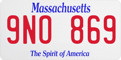 MA license plate 9NO869