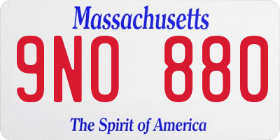 MA license plate 9NO880