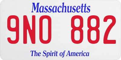 MA license plate 9NO882