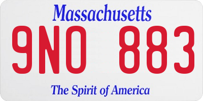 MA license plate 9NO883