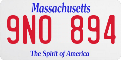 MA license plate 9NO894