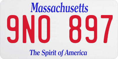 MA license plate 9NO897