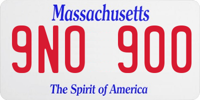 MA license plate 9NO900