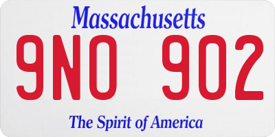 MA license plate 9NO902